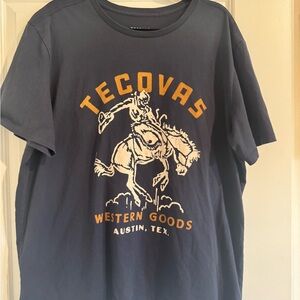 Tecovas Charcoal Tee with Vibrant Orange Design